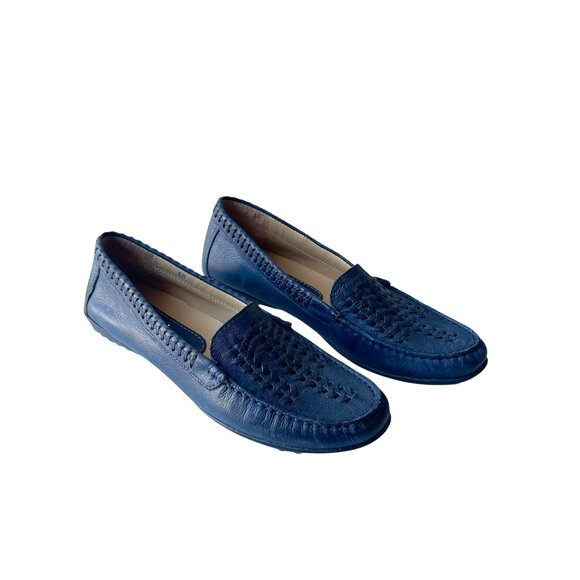 Van Eli Blue Leather Loafers Flats - 8N - Picture 1 of 7